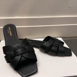 Saint Laurent Tribute Slip-On Sandals - NEVER WORN!